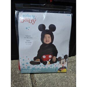 Mickey Mouse Infant 3-6 Months Halloween Costume 2 Piece Jumpsuit Headpiece NEW